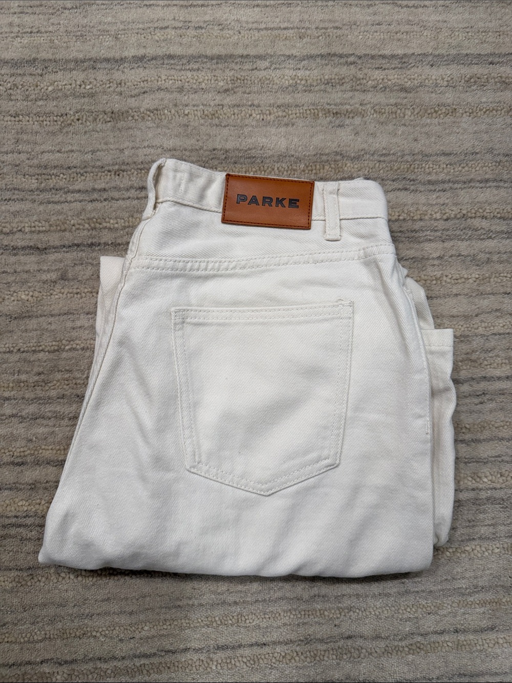 Parke x Aureum Wide leg Jean in cream